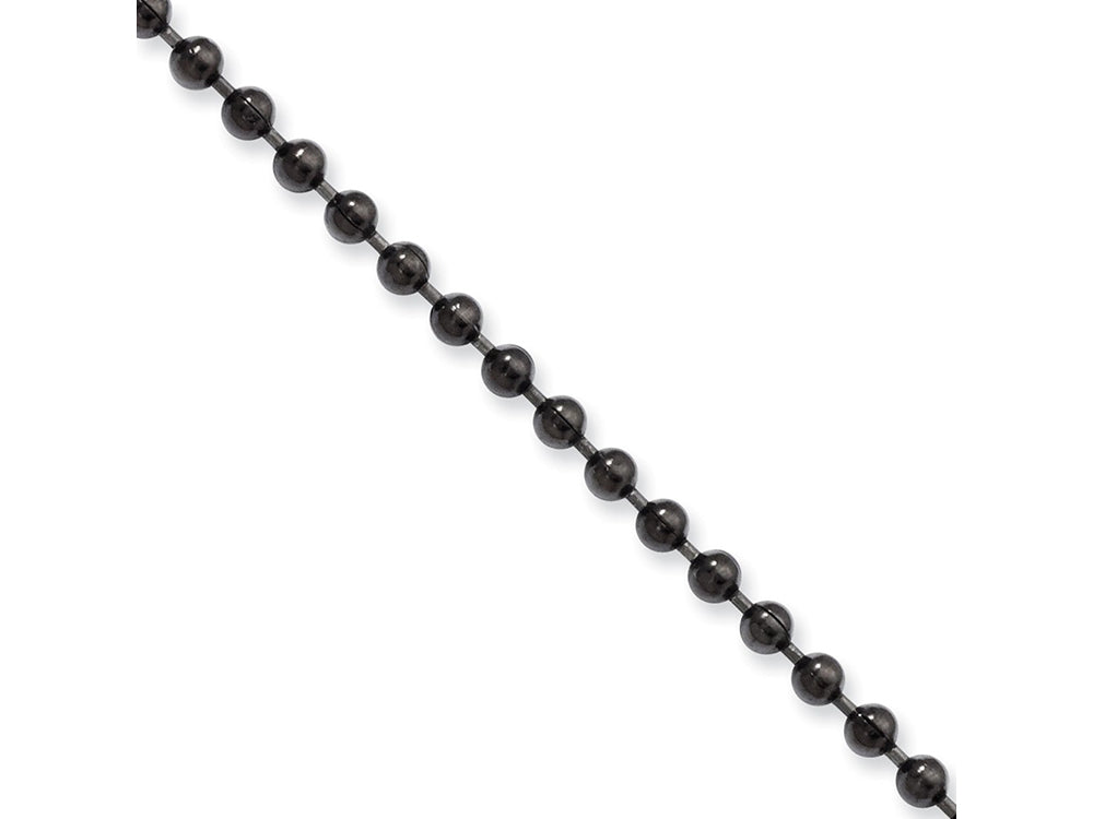 Chisel Stainless Steel 3.0mm Ip Black-plated 30in Ball Chain Necklace