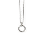 Chisel Stainless Steel Polished Circle CZ Necklace