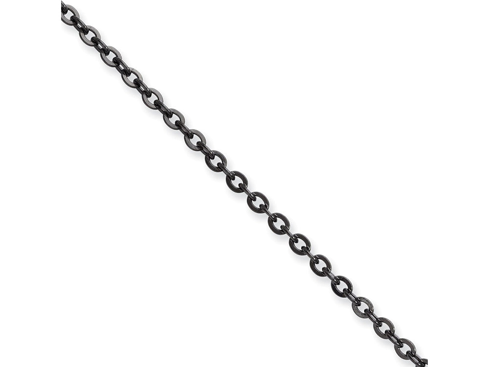 Chisel Stainless Steel Ip Black-plated 2.30mm 22in Cable Chain Necklace