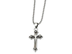 Chisel Stainless Steel CZ and Enameled Cross Pendant Necklace - 20 inches