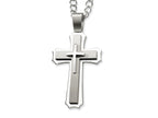 Chisel Stainless Steel Cross Pendant Necklace - 24 inches