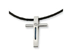 Chisel Stainless Steel Rope Accent Cross Pendant Necklace - 18 inches