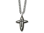 Chisel Pendant Necklace Stainless Steel and Black Color IP - 22 inches