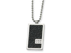 Chisel Stainless Steel and Stingray Patterned with Diamond Necklace - 24 inches