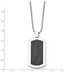 Chisel Stainless Steel Black Cable Dog Tag Necklace - 24 inches