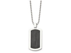 Chisel Stainless Steel Black Cable Dog Tag Necklace - 24 inches