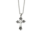Chisel Stainless Steel Enamel and Diamond Cross Pendant Necklace