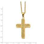 Chisel Stainless Steel Yellow Ip-plated With CZs Cross Pendant Necklace