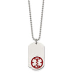 Chisel Stainless Steel Small Dog Tag Medical Pendant 23.5in Necklace