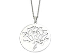Chisel Stainless Steel Flower Cutout Pendant Necklace