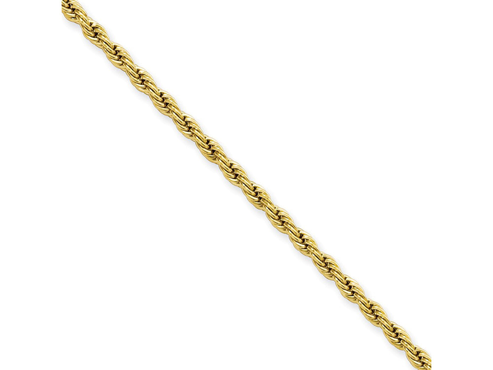 Chisel Stainless Steel Ip Yellow-plated 2.3mm 24in Rope Chain Necklace