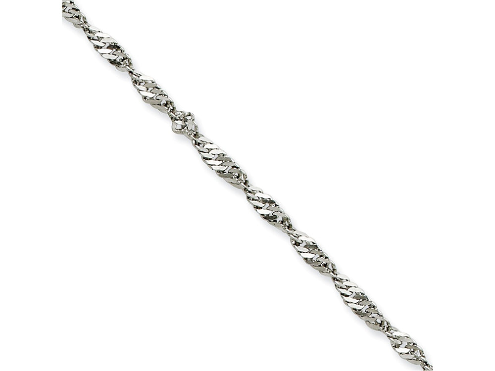 Chisel Stainless Steel 2.5mm Singapore Chain Necklace