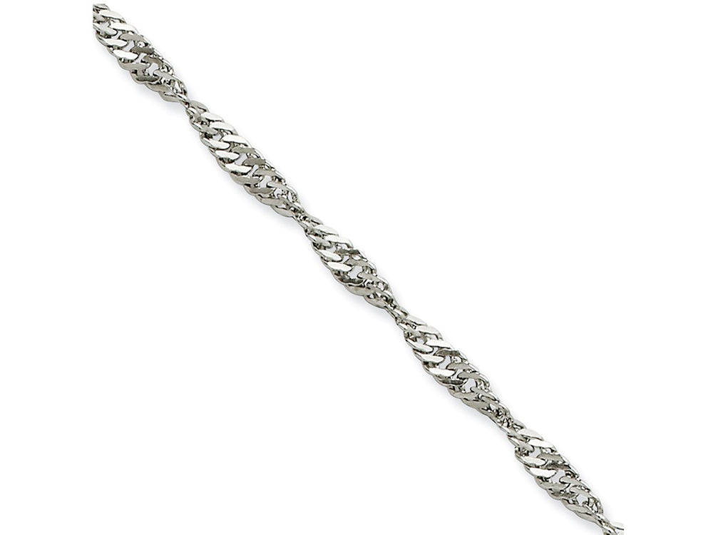 Chisel Stainless Steel 3.0mm 18in Singapore Chain Necklace