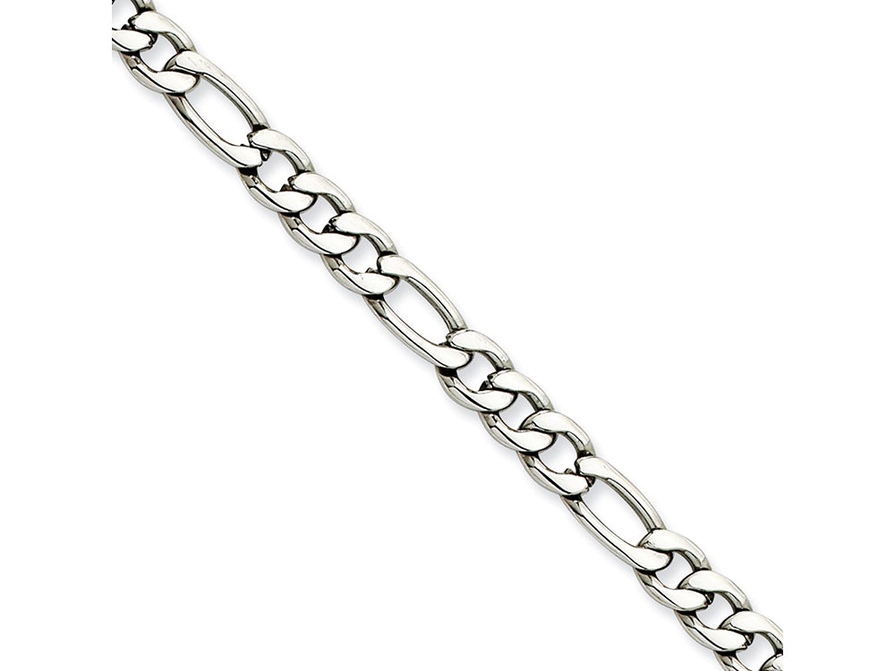 Chisel Stainless Steel 5.30mm 7in Figaro Chain Bracelet