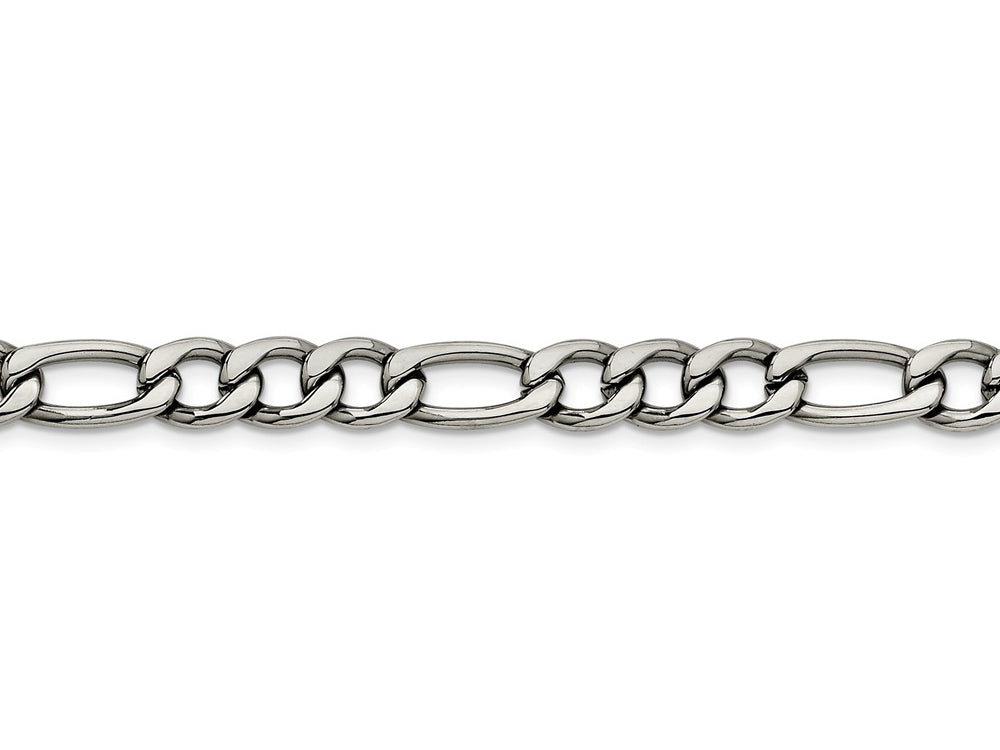 Chisel Stainless Steel 8.4mm 24in Figaro Chain Necklace