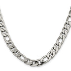 Chisel Stainless Steel 8.4mm 9in Figaro Chain Bracelet