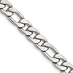 Chisel Stainless Steel 8.4mm 9in Figaro Chain Bracelet