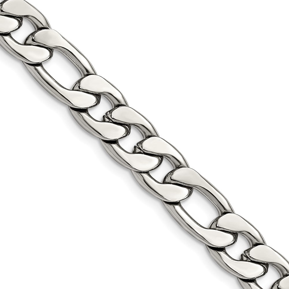 Chisel Stainless Steel 8.4mm 9in Figaro Chain Bracelet