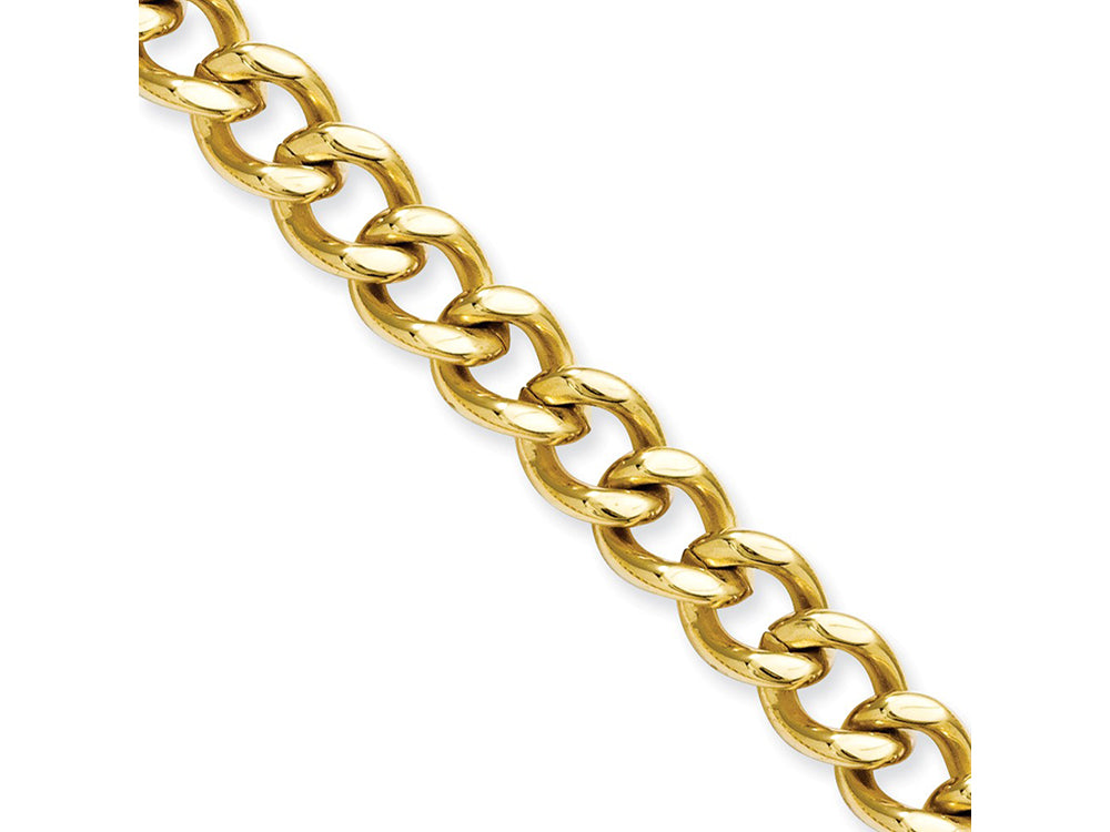 Chisel Stainless Steel Ip Gold-plated 7.5mm 8in Curb Chain Bracelet