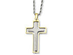 Chisel Stainless Steel Yellow Ip-plated Laser Cut Moveable Cross Necklace
