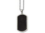 Chisel Stainless Steel Black-plated Laser Cut Dog Tag  Necklace