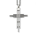 Chisel Stainless Steel Brushed Cross Pendant Necklace