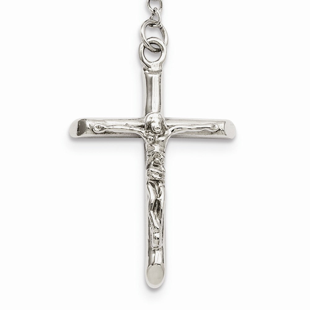 Chisel Stainless Steel 4mm Bead Rosary Necklace