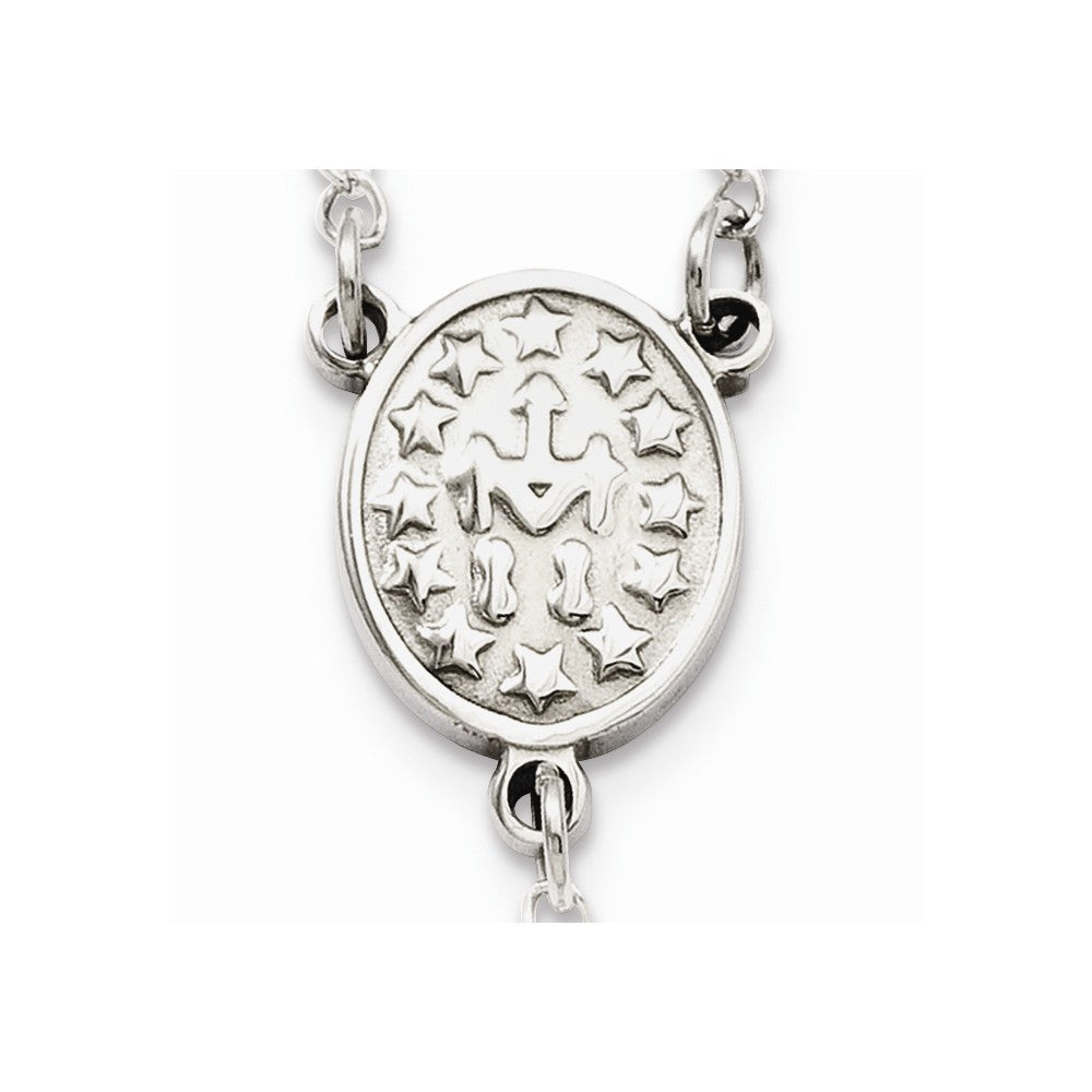 Chisel Stainless Steel 4mm Bead Rosary Necklace