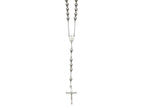 Chisel Stainless Steel 8mm Bead Rosary Necklace