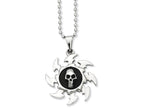 Chisel Stainless Steel Antiqued Saw Blade W/ Skull Pendant Necklace
