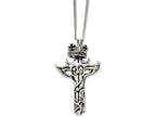 Chisel Stainless Steel Enameled Crown and 2 Piece Cross Necklace
