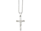 Chisel Stainless Steel Polished Crucifix Pendant Necklace