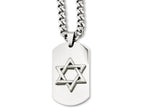 Chisel Stainless Steel Star Of David Dog Tag Pendant Necklace