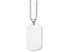 Chisel Stainless Steel Polished Dog Tag Pendant Necklace