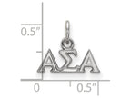 LogoArt Sterling Silver Alpha Sigma Alpha Extra Small Pendant Necklace