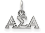 LogoArt Sterling Silver Alpha Sigma Alpha Extra Small Pendant Necklace