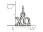 LogoArt Sterling Silver Chi Omega Extra Small Pendant Necklace