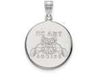 LogoArt Sterling Silver North Carolina Aandt Large Disc Pendant Necklace