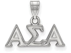 LogoArt Sterling Silver Alpha Sigma Alpha Small Pendant Necklace