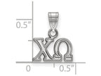 LogoArt Sterling Silver Chi Omega Small Pendant Necklace