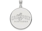 Logoart 925 Sterling Silver California Polytechnic State U Extra Large  Disc Pendant
