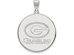 Logoart 925 Sterling Silver Grambling State University Extra Large  Disc Pendant