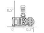 LogoArt Sterling Silver Pi Beta Phi Small Pendant Necklace