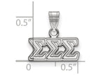LogoArt Sterling Silver Sigma Sigma Sigma Small Pendant Necklace