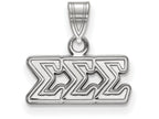 LogoArt Sterling Silver Sigma Sigma Sigma Small Pendant Necklace