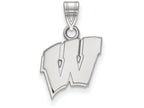LogoArt Sterling Silver University Of Wisconsin Small Pendant Necklace