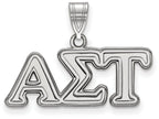 LogoArt Sterling Silver Alpha Sigma Tau Medium Pendant Necklace