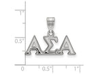 LogoArt Sterling Silver Alpha Sigma Alpha Medium Pendant Necklace