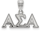 LogoArt Sterling Silver Alpha Sigma Alpha Medium Pendant Necklace