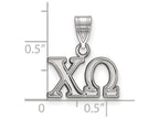 LogoArt Sterling Silver Chi Omega Medium Pendant Necklace